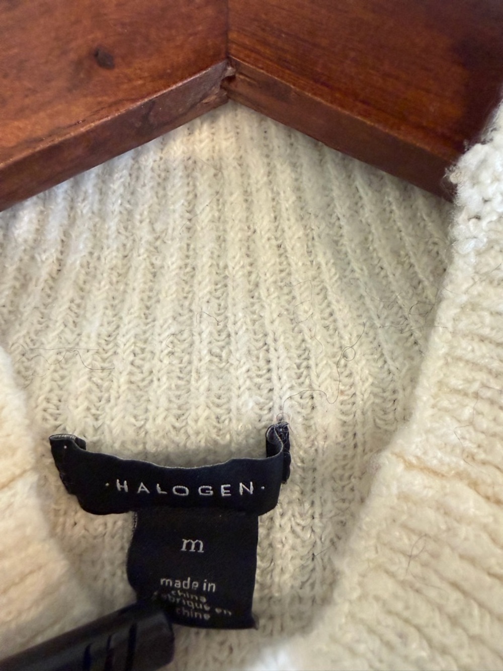 Halogen Cream Ribbed Mock Neck Sweater - Picture 3 of 3